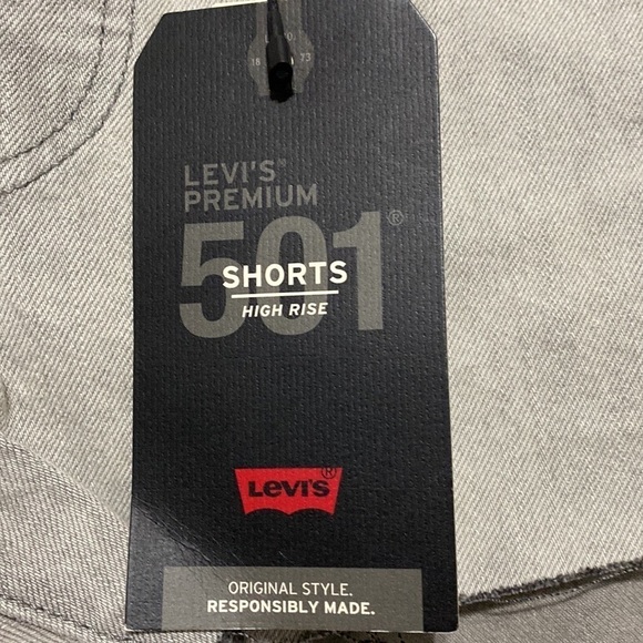 Levi's 501 NWT Light Gray Wash High Rise Raw Hem Jean Shorts Size 28 - Picture 10 of 11